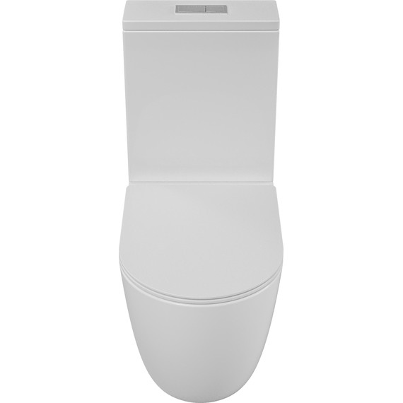 Унитаз-компакт безободковый Grossman GR-4494SQ с крышкой микролифт (Система смыва торнадо), Цвет производителя: белый - фото 3