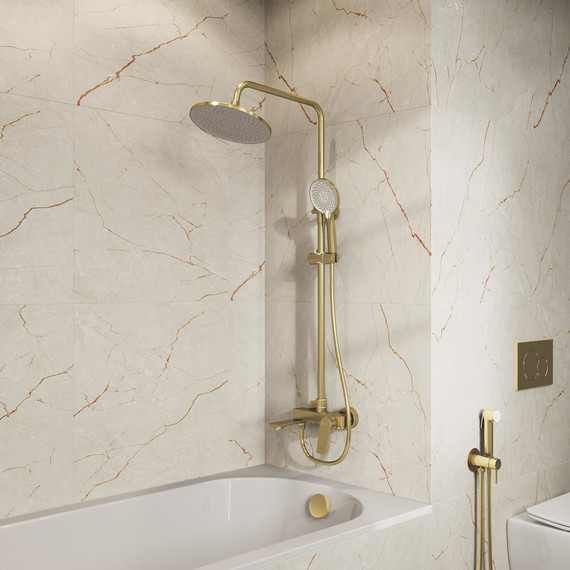 Душевая стойка Grossman Galaxy 500.K35.01.320, золото, Цвет производителя: золото - фото 