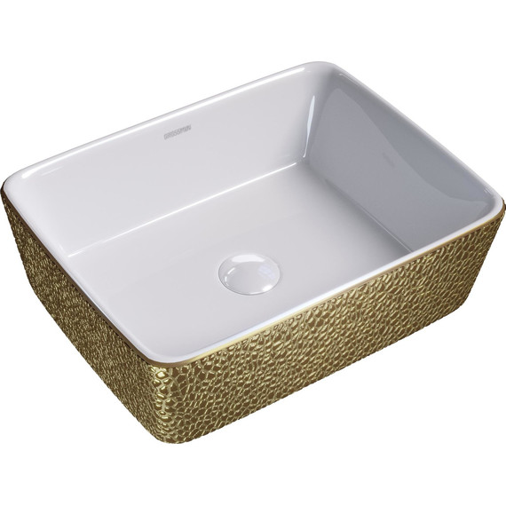 Раковина-чаша Grossman Color 48 см GR-3016GWL, золото/белый - фото 2