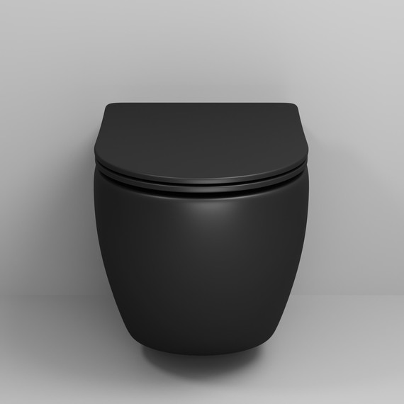 Унитаз подвесной безободковый Grossman GR-4411BMSQ с крышкой микролифт, чёрный матовый (Система смыва торнадо), Цвет производителя: чёрный матовый - фото 4