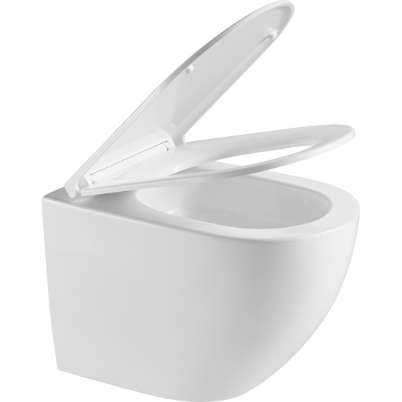 Унитаз подвесной безободковый Grossman GR-4411MSQ с крышкой микролифт, белый матовый (Система смыва торнадо), Цвет производителя: белый матовый - фото 7