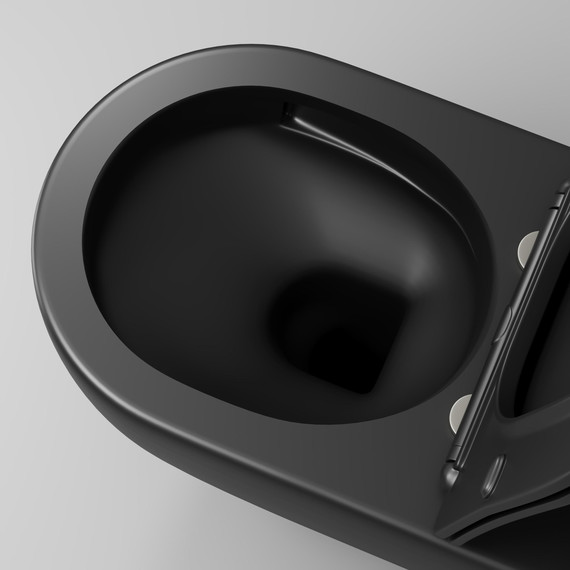 Унитаз подвесной безободковый Grossman GR-4457BMSQ с крышкой микролифт, чёрный матовый (Система смыва торнадо), Цвет производителя: чёрный матовый - фото 9