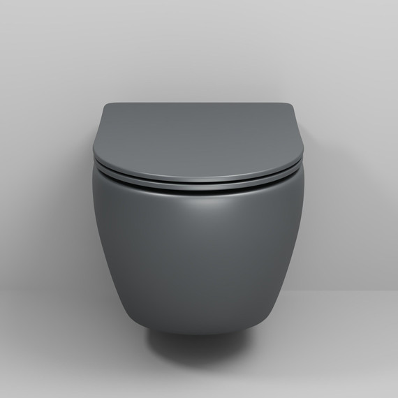 Унитаз подвесной безободковый Grossman GR-4457GMSQ с крышкой микролифт, серый матовый (Система смыва торнадо), Цвет производителя: серый матовый - фото 7