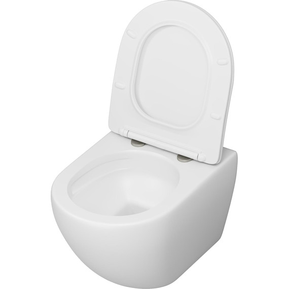 Унитаз подвесной безободковый Grossman GR-4457MSQ с крышкой микролифт, белый матовый (Система смыва торнадо), Цвет производителя: белый матовый - фото 4