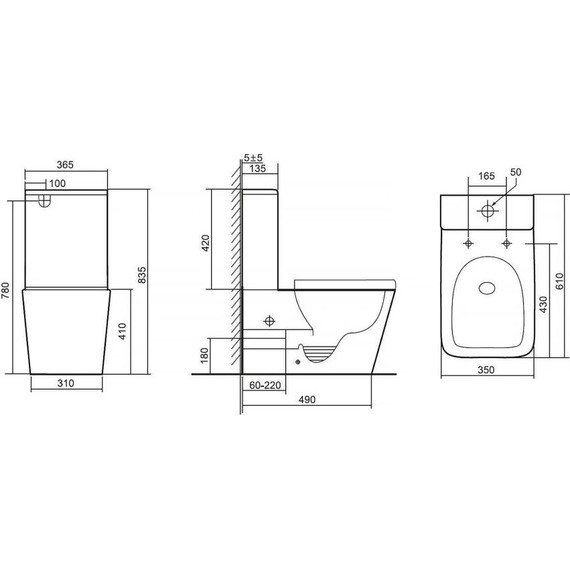Унитаз-компакт безободковый AN Etta с крышкой микролифт (система смыва Торнадо) - фото 20