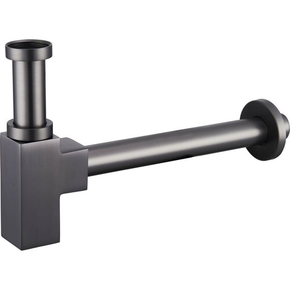 Сифон для умывальника BelBagno BB-SMQ2-GM, оружейная сталь - фото 