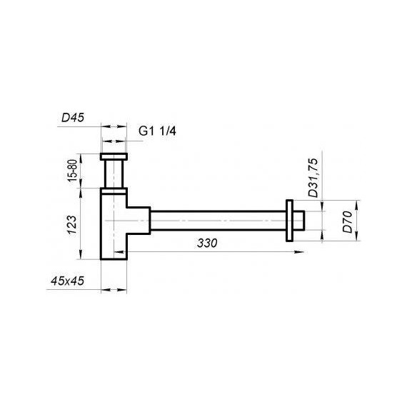 Сифон для умывальника BelBagno BB-SMQ2-BORO, брашированное золото - фото 2