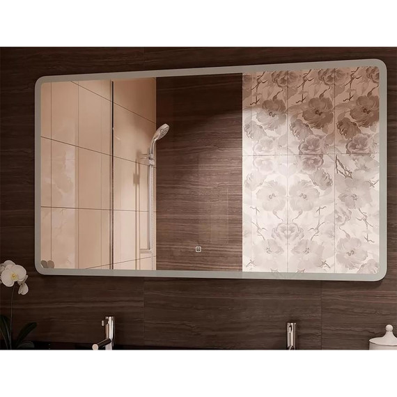 Зеркало для ванной комнаты AN Самба 120 см (сенсорный выключатель, диммер температуры, антизапотеватель) - фото 3