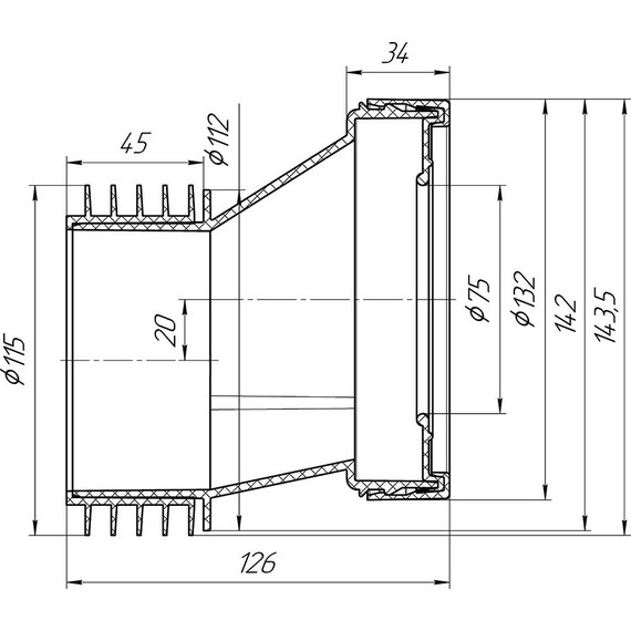 Манжета для унитаза жесткая Ани Пласт W0220 - фото 2