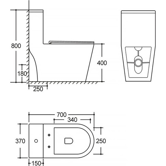 Унитаз-моноблок AN Rain с крышкой микролифт (система смыва Торнадо) - фото 21