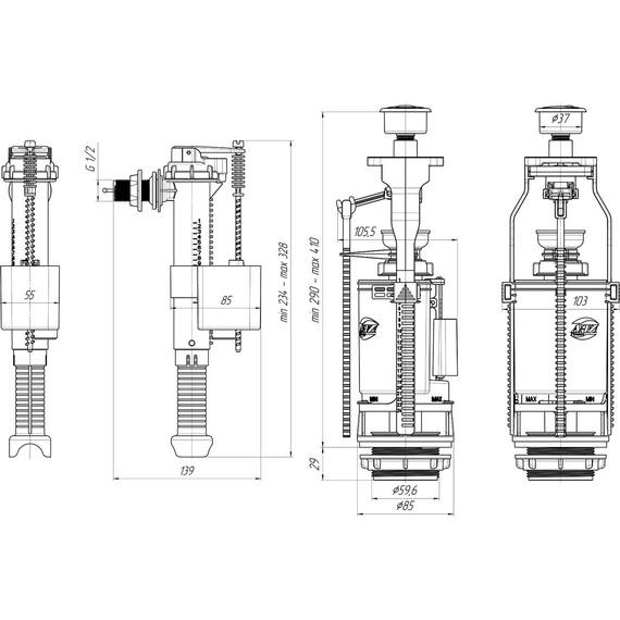 Сливной механизм Ани Пласт WC9010C - фото 2