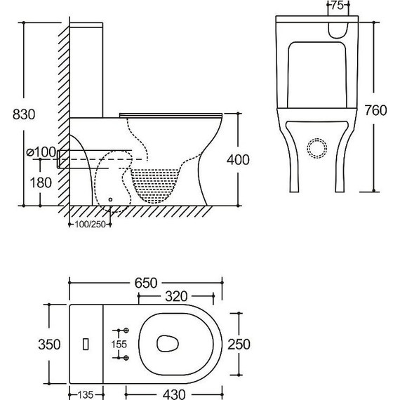 Унитаз-компакт безободковый Azario Tesoro AZ-8501 с крышкой микролифт (система смыва Торнадо) - фото 15