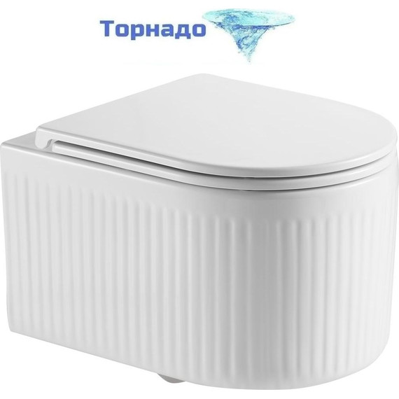 Унитаз подвесной безободковый Grossman GR-4408SQ с крышкой микролифт (Система смыва торнадо) - фото 2