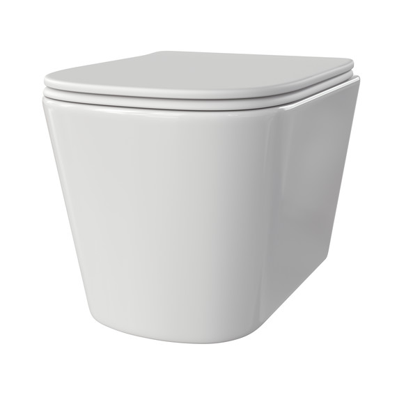 Унитаз подвесной безободковый Taliente Correto CR25200 с крышкой микролифт, Цвет производителя: белый - фото 2