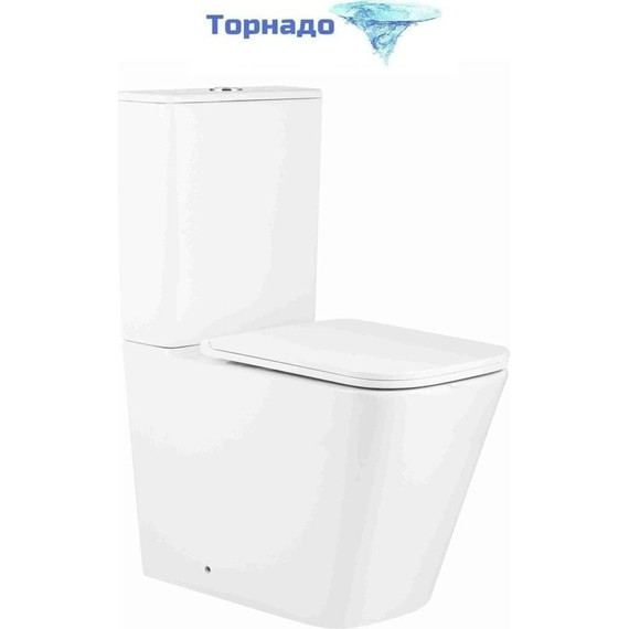 Унитаз-компакт безободковый AN Etta с крышкой микролифт (система смыва Торнадо) - фото 