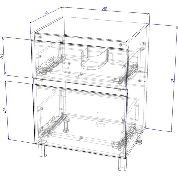 Тумба напольная с раковиной AN Сандра 60 см, белый - фото 6