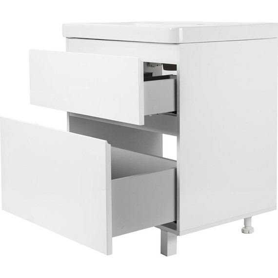 Тумба напольная с раковиной AN Сандра 70 см, белый - фото 2