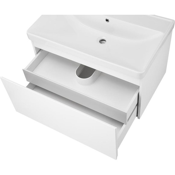 Тумба подвесная с раковиной AN Ненси 100 см, белый матовый - фото 5