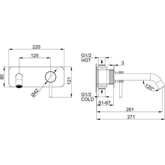 Смеситель для раковины настенный Allen Brau Priority 5.31003-BN (со скрытой частью) никель - фото 9