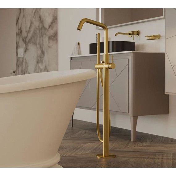 Смеситель для ванны Allen Brau Priority 5.31008-GB (со скрытой частью), брашированное золото - фото 2