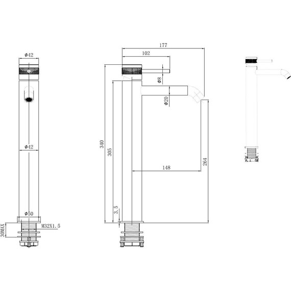 Смеситель для раковины высокий Allen Brau Priority 5.31A02-BN, никель - фото 10