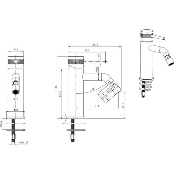 Смеситель для биде Allen Brau Priority 5.31A04-BN, никель - фото 16