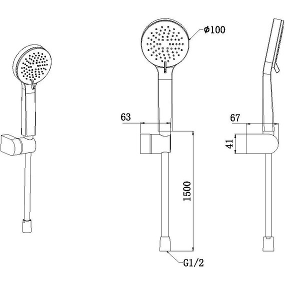 Душевой гарнитур Allen Brau Eclipse 5.E1005-BN, никель - фото 3