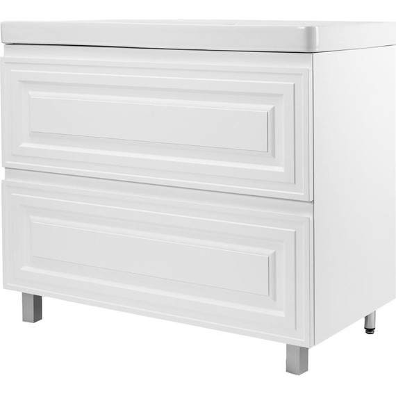 Тумба напольная с раковиной AN Элен 80 см, белый матовый - фото 