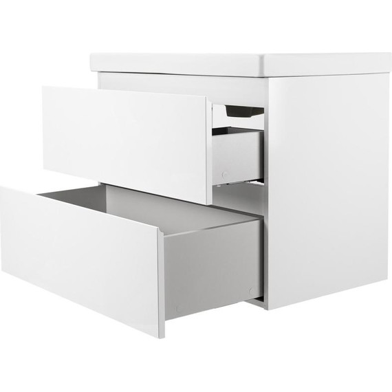 Тумба подвесная с раковиной AN Сандра 100 см, белый - фото 2