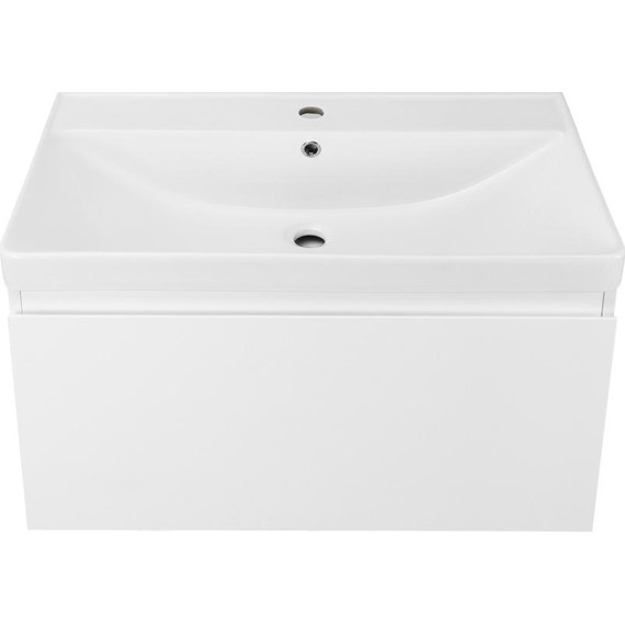 Тумба подвесная с раковиной AN Ненси 80 см, белый матовый - фото 4