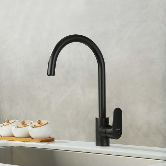Смеситель для кухни Aquatek Ника AQ1882MB, чёрный матовый - фото 6