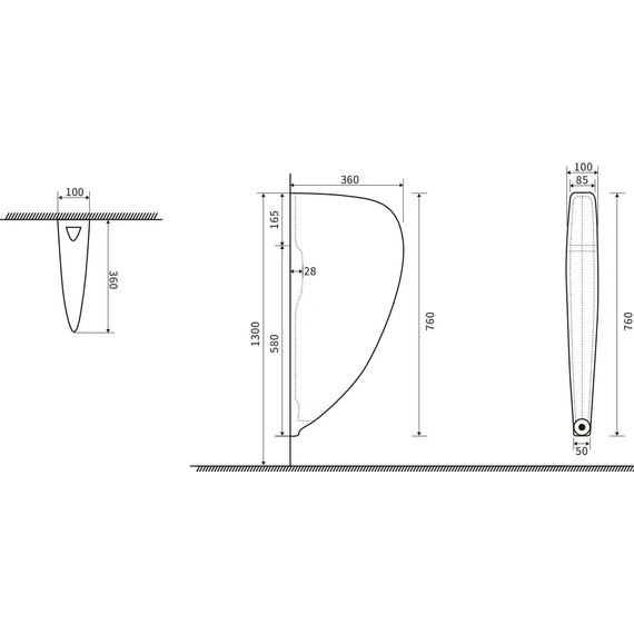 Перегородка для писсуара SantiLine SL-6006 - фото 2