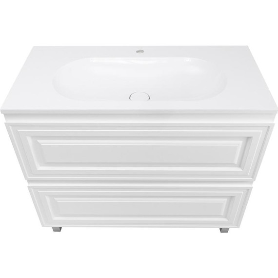 Тумба напольная с раковиной AN Элен 100 см, белый матовый - фото 4