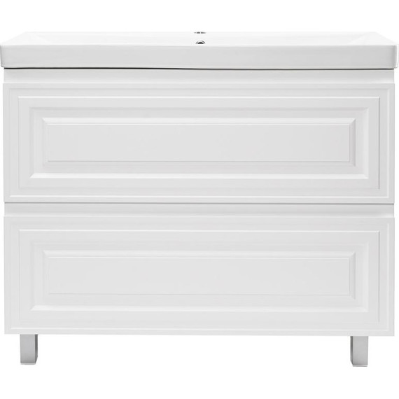Тумба напольная с раковиной AN Элен 100 см, белый матовый - фото 3