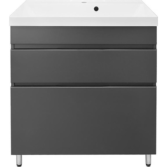 Тумба напольная с раковиной AN Эстелла 80 см, графит - фото 5