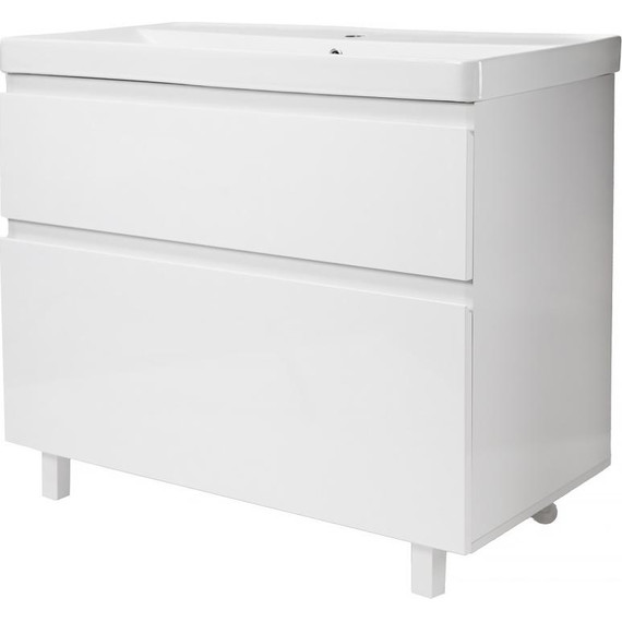 Тумба напольная с раковиной AN Сандра 100 см, белый - фото 