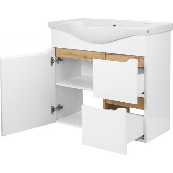 Тумба напольная с раковиной AN Келли 75 см, белый - фото 3