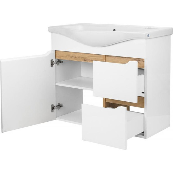 Тумба напольная с раковиной AN Келли 80 см, белый - фото 4