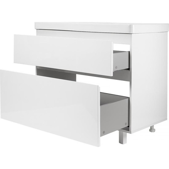 Тумба напольная с раковиной AN Сандра 100 см, белый - фото 2