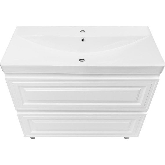 Тумба напольная с раковиной AN Элен 100 см, белый матовый - фото 4