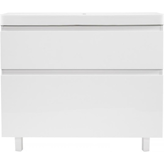 Тумба напольная с раковиной AN Сандра 100 см, белый - фото 3