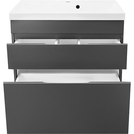 Тумба напольная с раковиной AN Эстелла 80 см, графит - фото 6