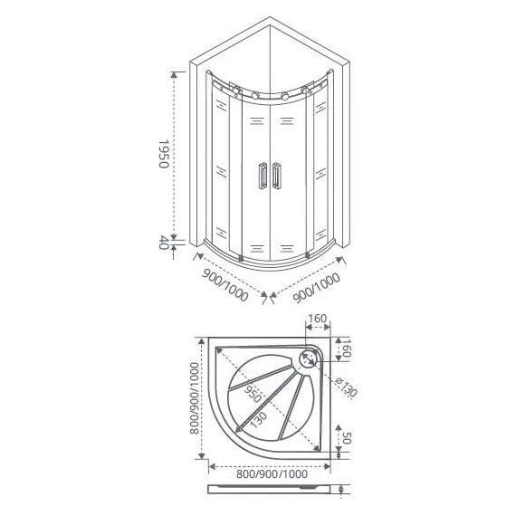 Душевое ограждение Bas Galaxy R-TD-90-C-CH, хром/прозрачное - фото 3