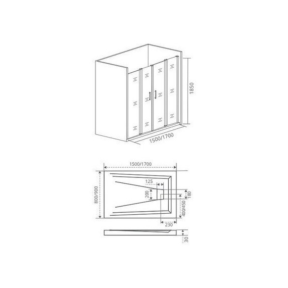 Душевая дверь Bas Infinity WTW-TD-150-G-CH 150 см хром/матовое - фото 6