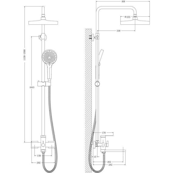 Душевая стойка Belz B24813-7, чёрный матовый - фото 62
