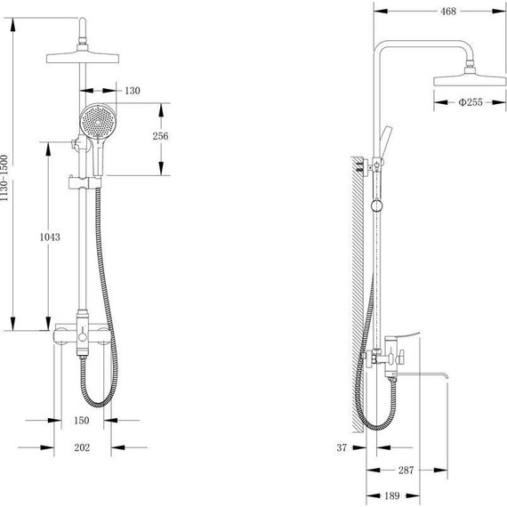 Душевая стойка Belz B24812-3, оружейная сталь - фото 61