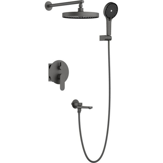 Душевая система для ванны Belz B80713-3, оружейная сталь - фото 