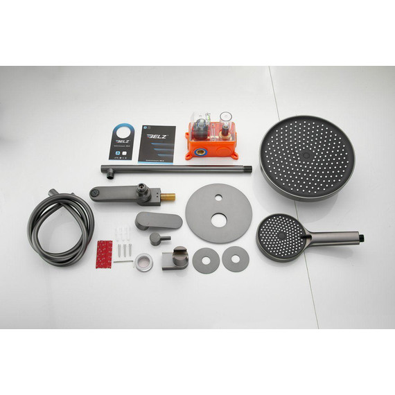 Душевая система для ванны Belz B80713-3, оружейная сталь - фото 27