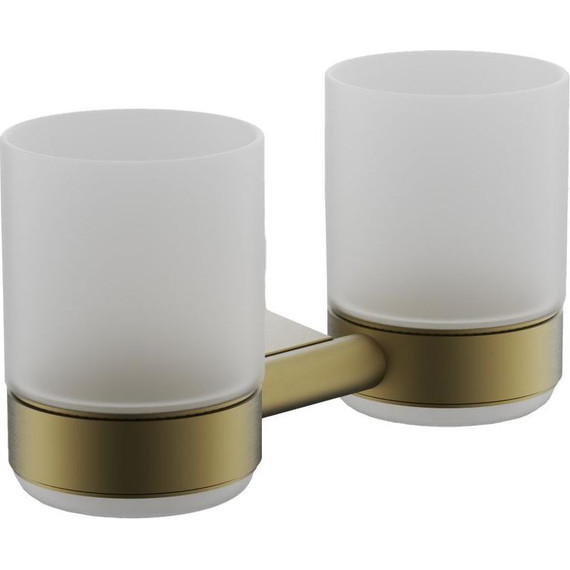 Двойной стакан для зубных щеток Belz B91308, брашированное золото - фото 