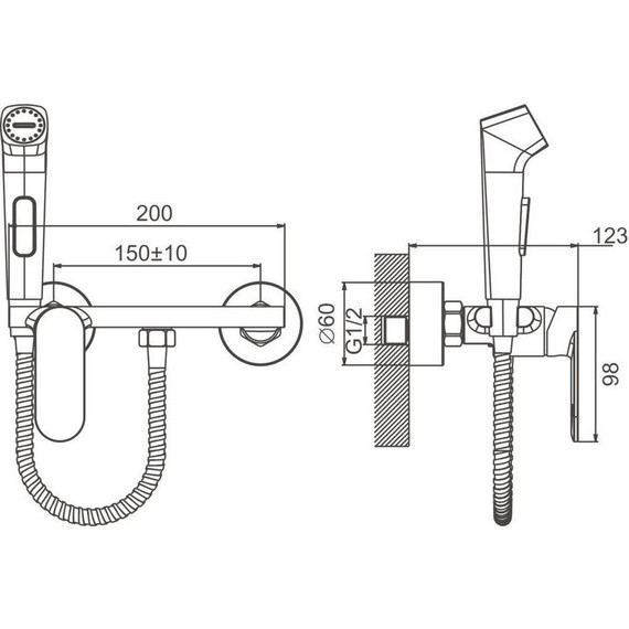 Набор для гигиенического душа Belz B55645-5, золото матовое - фото 33